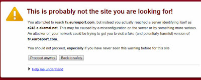 Warning message on Chrome