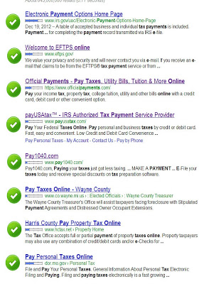 Google search for taxes