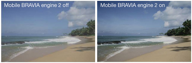Sony mobile BRAVIA engine 2 comparison