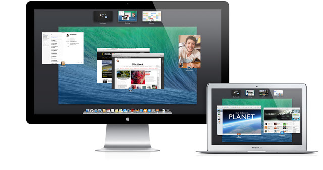 OS X Mavericks on screen